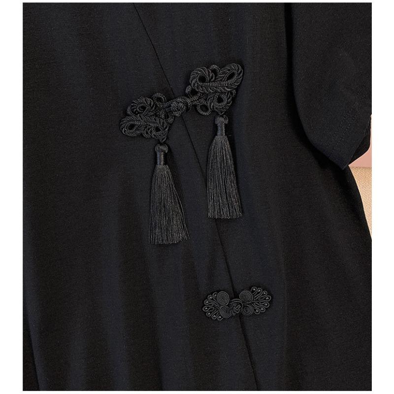 Plus Size Women's T-shirt Vintage Long T-shirt Short Sleeve Tops Summer