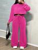 Women's Spring Fall Long Sleeve Casual Sets Washed Hoodie Sweatshirt 2 Piece Outfit Trendy Loose