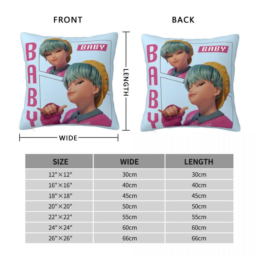 Baby Saja Kpop Demon Hunters Pillowcase Printing Polyester Cushion Cover Decorations Pillow Case Cover Seater Zipper 45*45cm