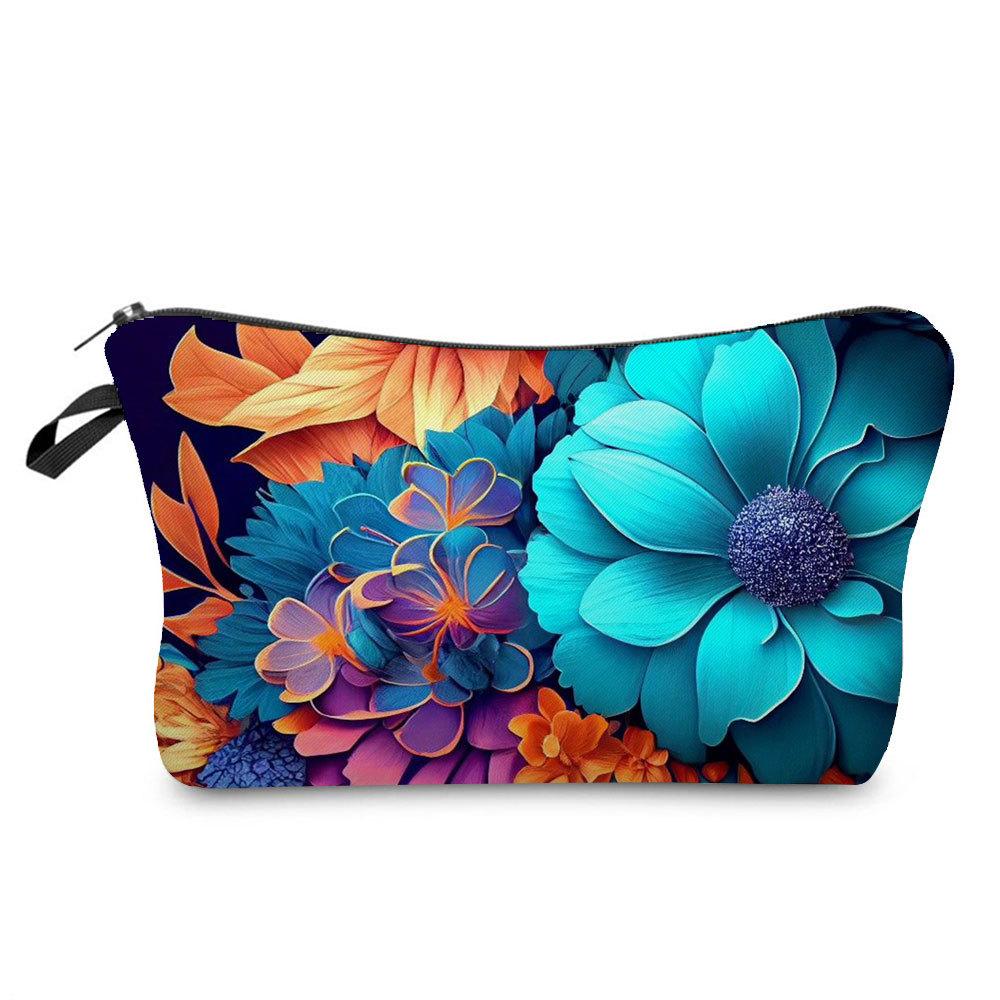 Women Flower Print Cosmetic Bag Toiletries Organize Travel Storage Case  6394 CLE