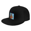 Fashion Cartoon Squirrel Against a Blue Background Flat Brim Sun Hat City Roaming Unisexs Panama Hat