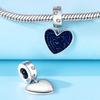 Copper Blue Heart-Shaped Pendant Bracelet Charms Fit Bangle For Women Jewellery Party Exquisite Gifts Diy Accessories