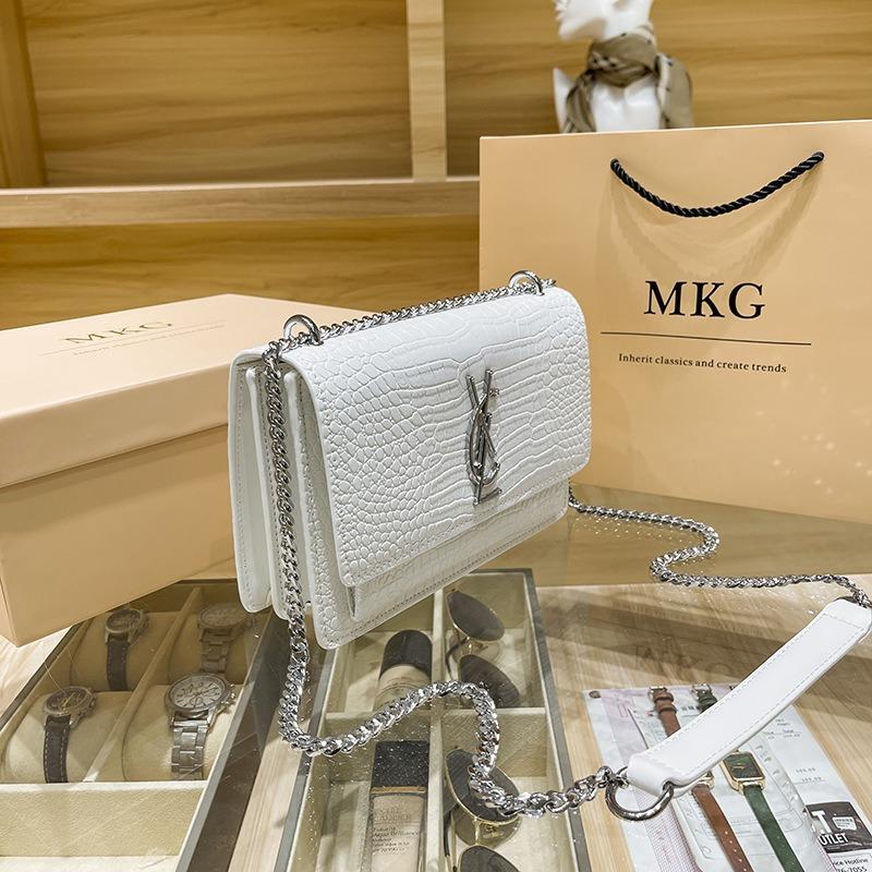 Hvauen Poplar Forest Leather Bag New Light Luxury Shoulder Chain Versatile Messenger Women's Bag