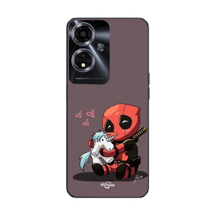 Phone Case - MANIACASE - Oppo A59 5G - Baby Deadpool - Unicorn - Flexible TPU Silicone