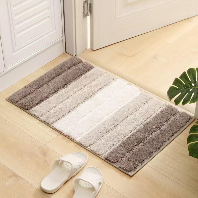 Extra Thick Chenille Plush Bath Mat Non-Slip Absorbent Floor Rug Bathroom Kitchen Entryway Bedroom Modern Minimalist