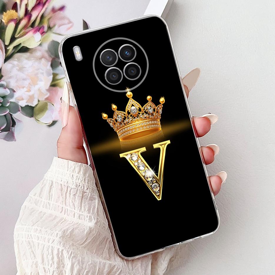 For Huawei Nova 8i Case Honor 50 Lite New Crown Letters Cover Clear Silicone Soft Slim Phone Case For Honor 50 Lite Nova8i Shell
