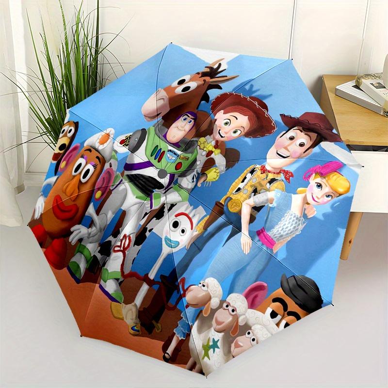 

1pc Toy Story characters,cowboy theme Automatic Folding Umbrella: Compact 8-Bone Design Cartoon Outdoor Travel Companion, Business Umbrella,