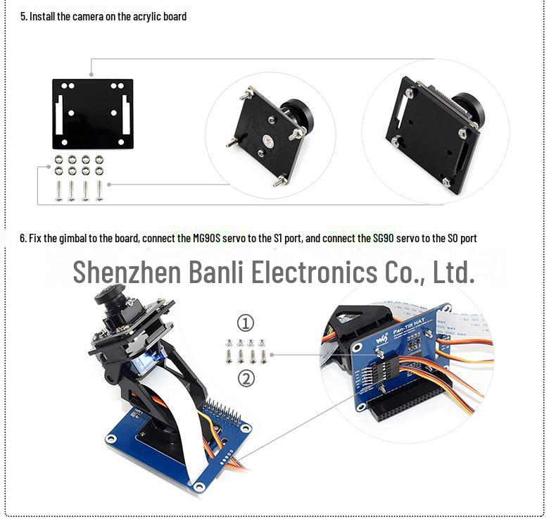 Raspberry Pi PTZ Board with I2C Interface & Light Intensity Detection