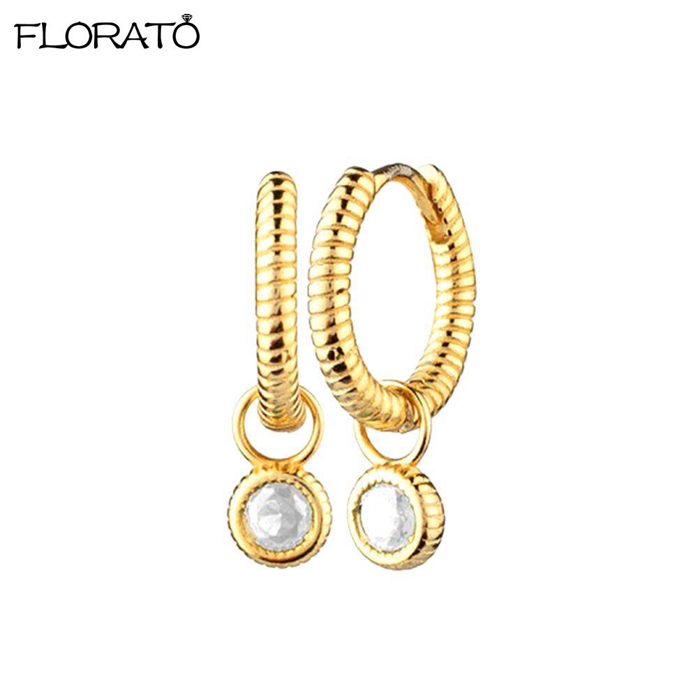 

Ins Minimalism Chain Tassel Round Zircon Drop Earrings 925 Sterling Silver Needle Small Hoop Earrings for Women Fashion Jewelry