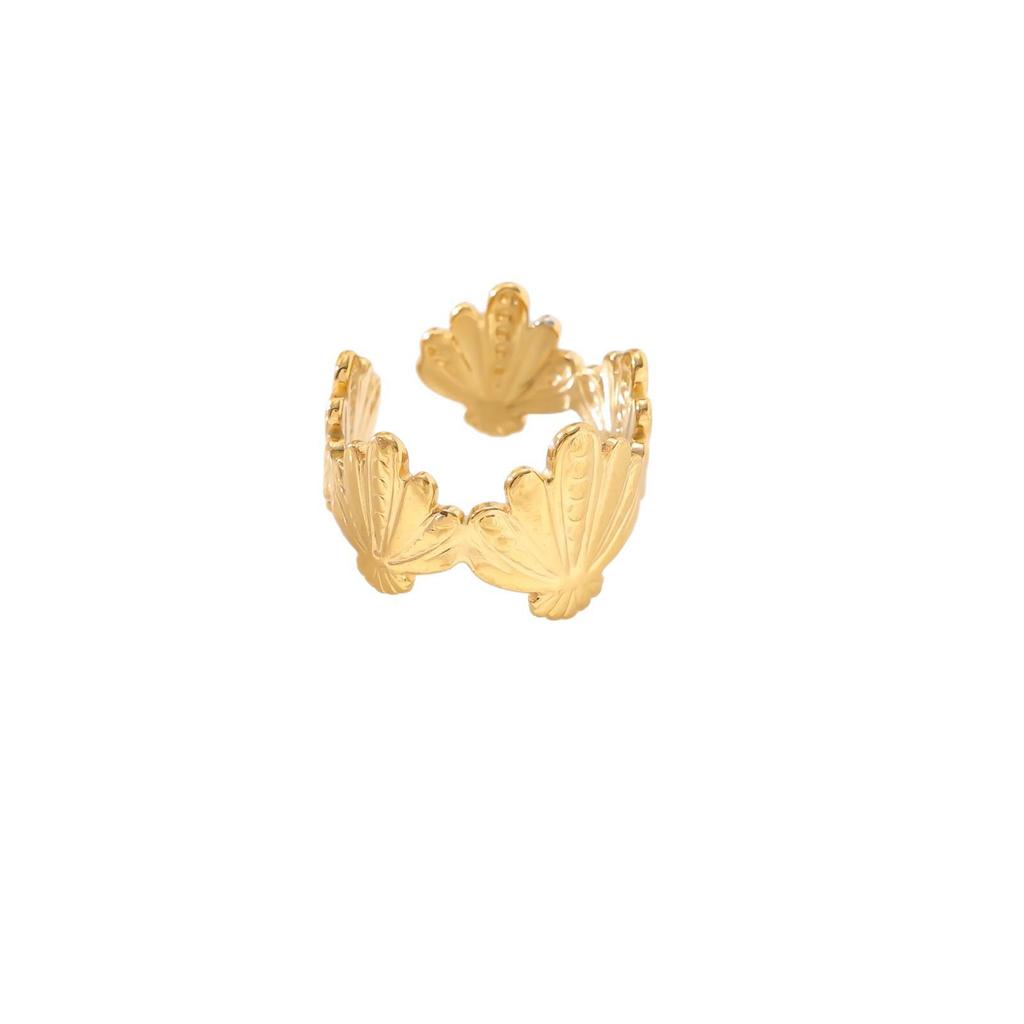 18K Non-fading European and American Irregular Hollow Ring - Versatile Fashion Hand Jewelry Design