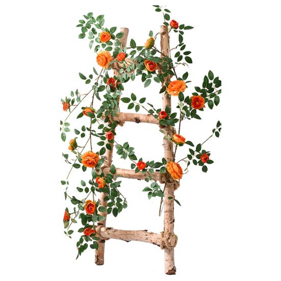 Artificial Rose Vine Garland Fake Hanging Rose Ivy Plants Bendable Floral Garland оранжевый