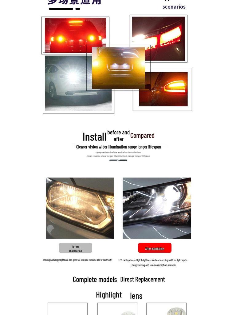High Brightness Universal Car LED Brake Light Bulb W21/5W - Suitable for Taillights