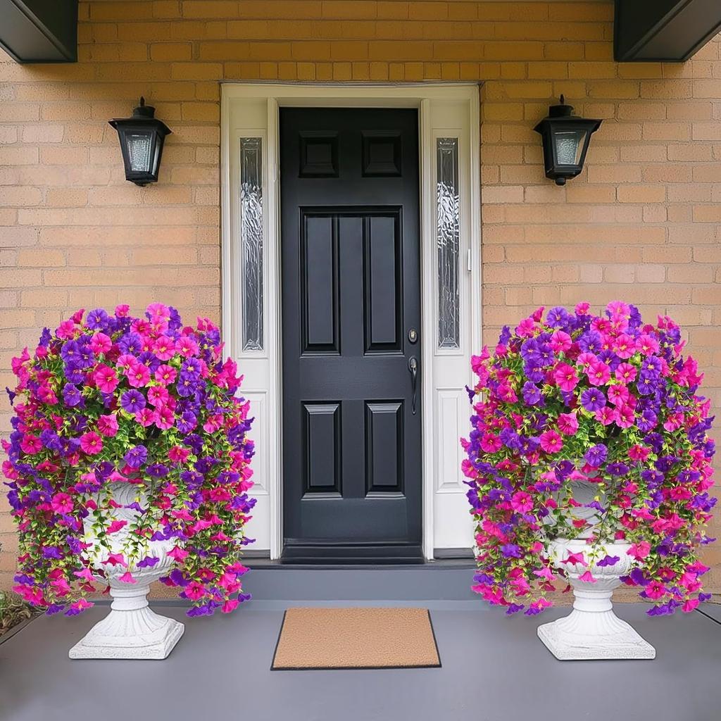 Artificial Flowers Outdoor Weatherproof and Windproof Fake Plants - Vibrant color -Balcony Patio Flower Box Wedding Decor