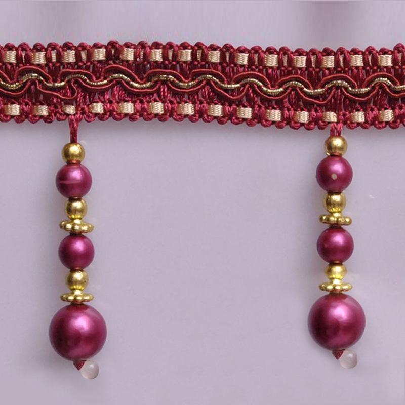 11 Meter Gardinband Pärlförsedd Hänge Spetsband Tofs Pärlfrans Gardintillbehör Möbeldekorationsband DIY Syhantverk