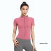 2026 Breathable Short Sleeve Yoga Shirt with Stand Collar, Zipper & Quick Dry for Gym, Running, Sports & Outdoor Activities
