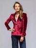 Versatile Velvet Blazer for Women, Retro Style Long Sleeve Outerwear Jacket with Pockets