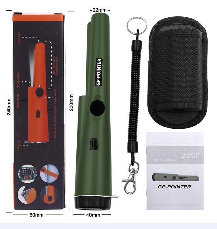 Vikbar handhållen metalldetektor med hög precision för utomhus- och tunnelbanebruk