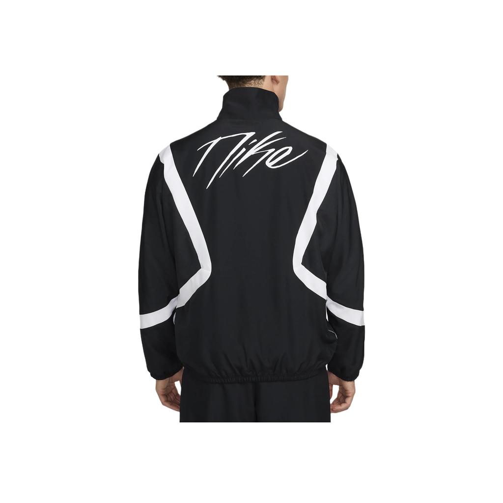 Nike Icon Retro Sports Stand Collar Zipper Design Color Block Logo Print Long Sleeve Jacket Men jackets Black White FZ0248-010