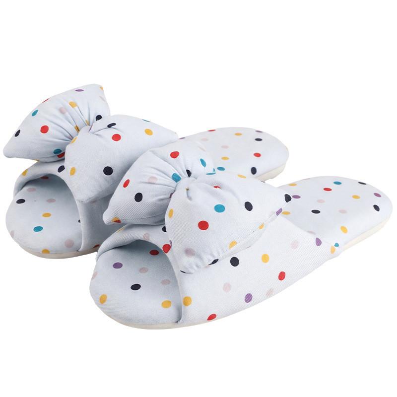 Womens Linen Slipon Slippers With Bow Knot And Non Slip Tpr Sole For Home Comfort