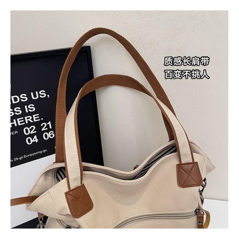 New Cloth Bag Korean Style Fashionable Large-capacity Simple All-matching Tote Casual Portable One-shoulder Cross-body Trendy