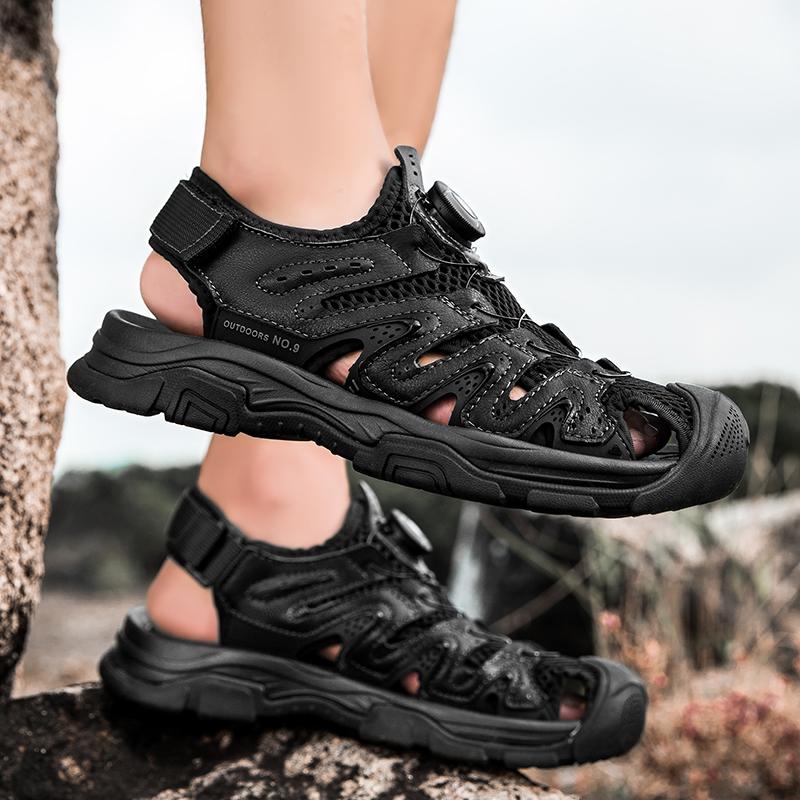 Fashion Breathable Leisure Walk Men's Sandals Fashion Hollow Out Mesh Shoes Quick Dry Man Wading Aqua Shoes Comfortable Men Summer Shoes