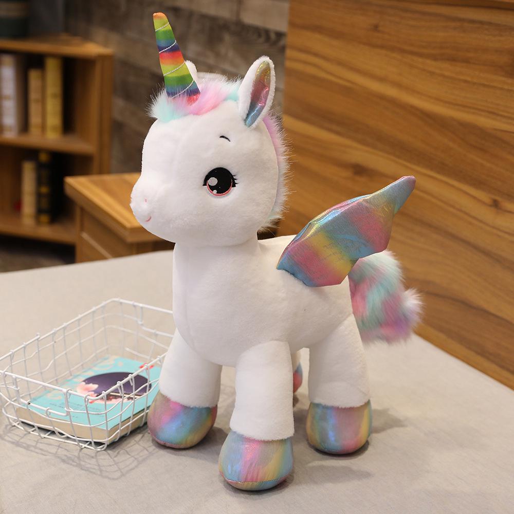 

Rainbow Pegasus Unicorn Plush Toy - Angel Pony Doll Home Decoration 40cm (0.25kg) белый