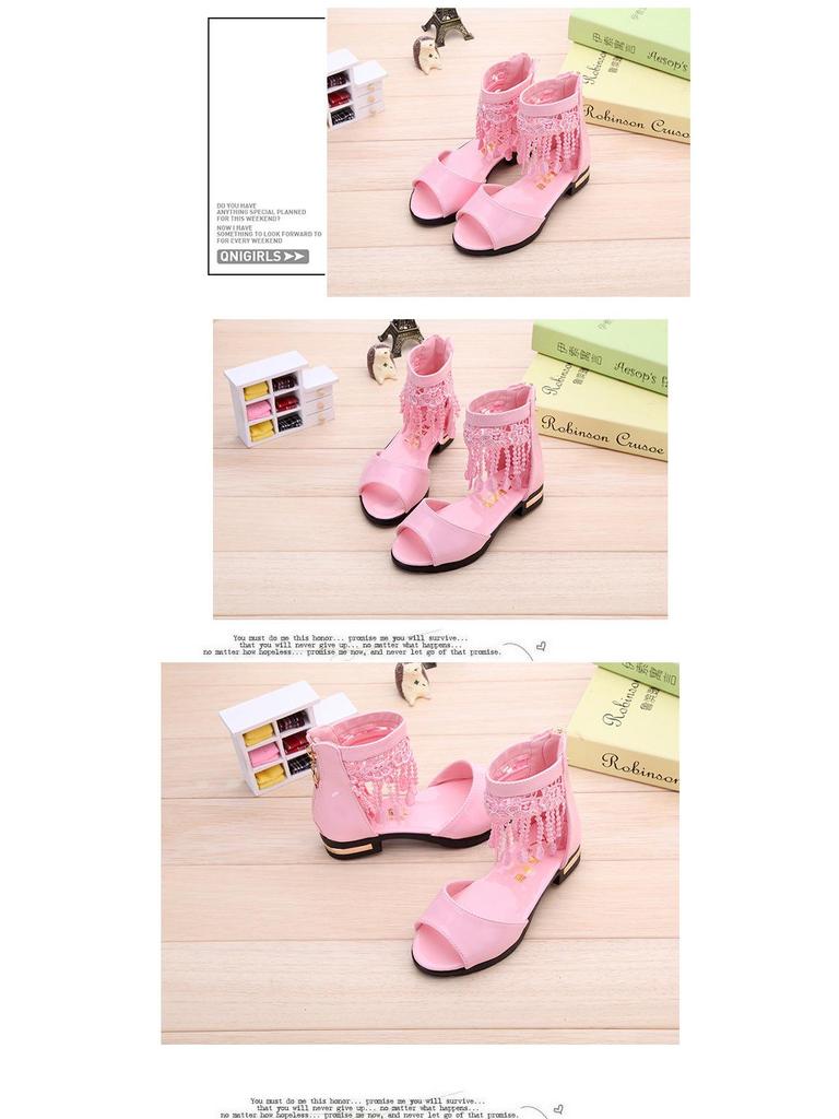 Mädchen Sommer 2025 Mode Sandalen - Koreanischer Stil Prinzessin Weiche Sohle Römerschuhe für Kinder