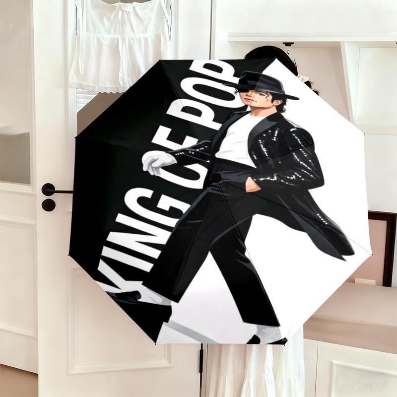 1PC Michael jackson Automatic Umbrella - Suitable Travel Outdoor Portable Umbrella Birthday Gift Daily Essentials