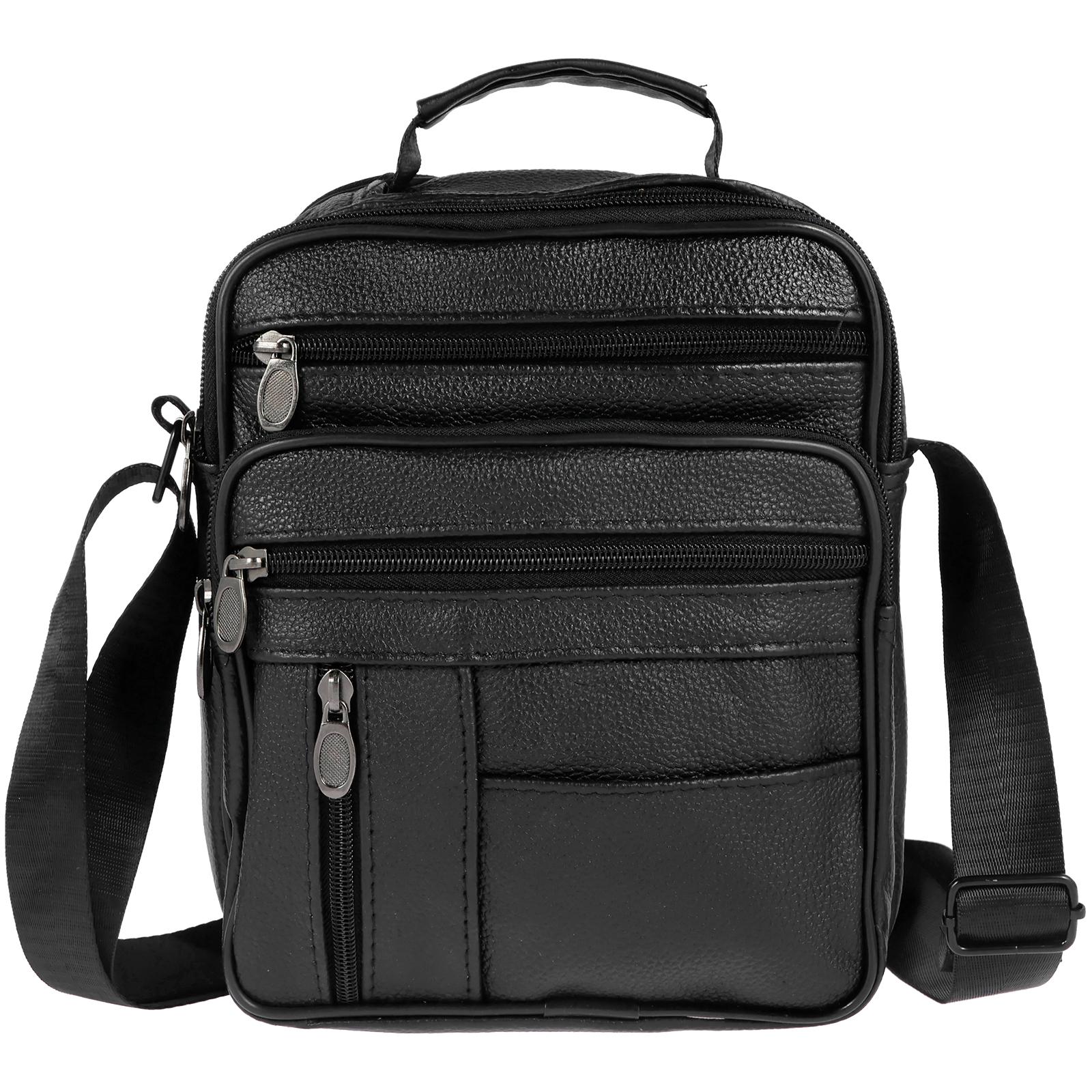 Мужская сумка через плечо из ПУ кожи Модные сумки Регулируемый плечевой ремень Мужская сумка на грудь Повседневная Офисная Дорожная Сумка-кроссбоди