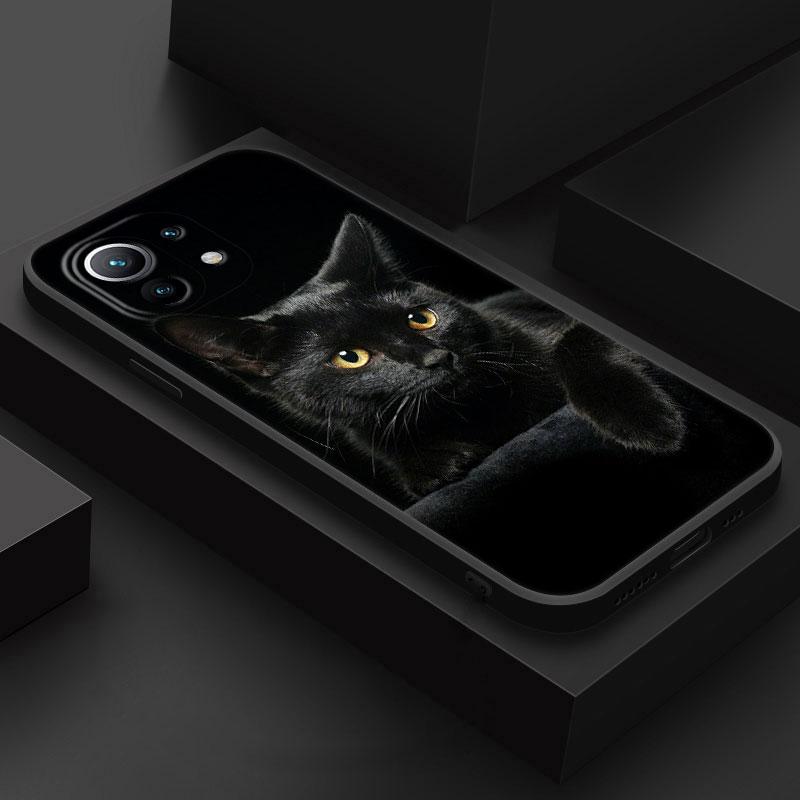 

Милый чехол для телефона с кошкой для Xiaomi 14T 13T 12T 11T 14 Pro 12 Mi 11 Lite Poco X3 X4 X5 X6 M5 F5 F6 Pro Мягкий силиконовый чехол Черные кошки Xiaomi Mi 11