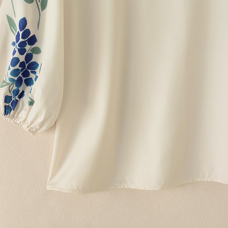 ZANZEA Women Casual Round Neck Floral Print Loose 3/4 Sleeve Blouse