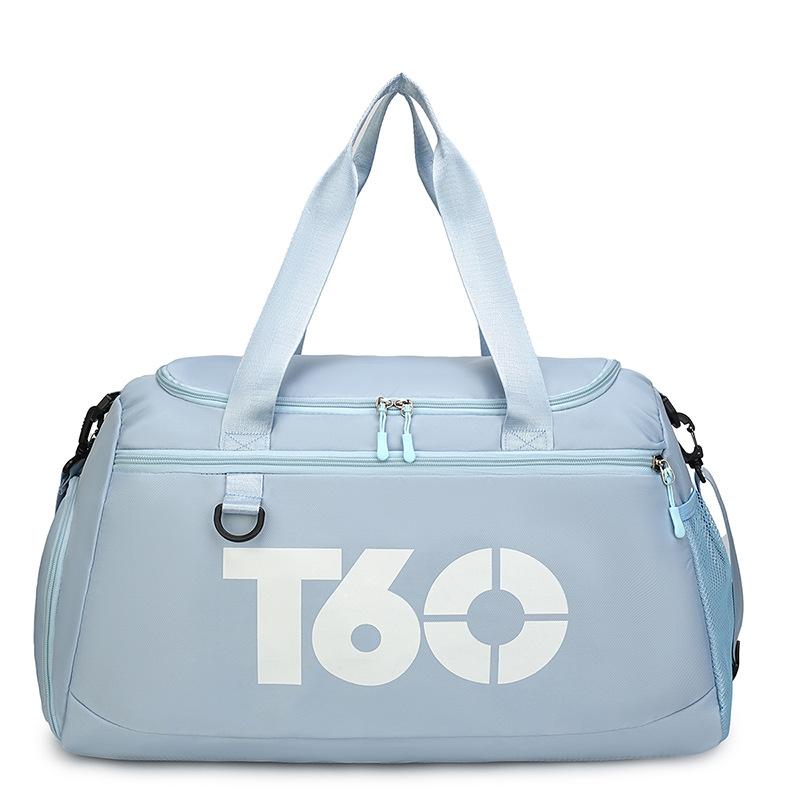 

Multifunctional gym bag with separate compartments for wet and dry items, independent shoe compartment, multi-purpose travel bag, sports training 51*24*30 светло-синий
