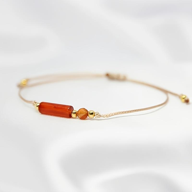 Brățară minimalistă elegantă, handmade, cu nod reglabil, cu Ochi de Tigru natural, perfectă pentru prieteni, familie, parteneri