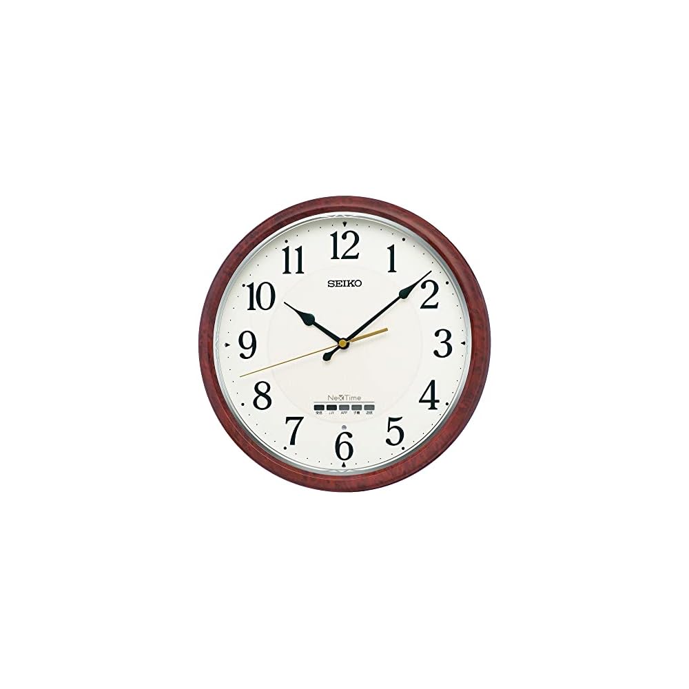 Seiko Clock Radio-Controlled Wall Clock, Seiko Nextime, Brown Wood Grain, Diameter 310 x 51mm, ZS256B