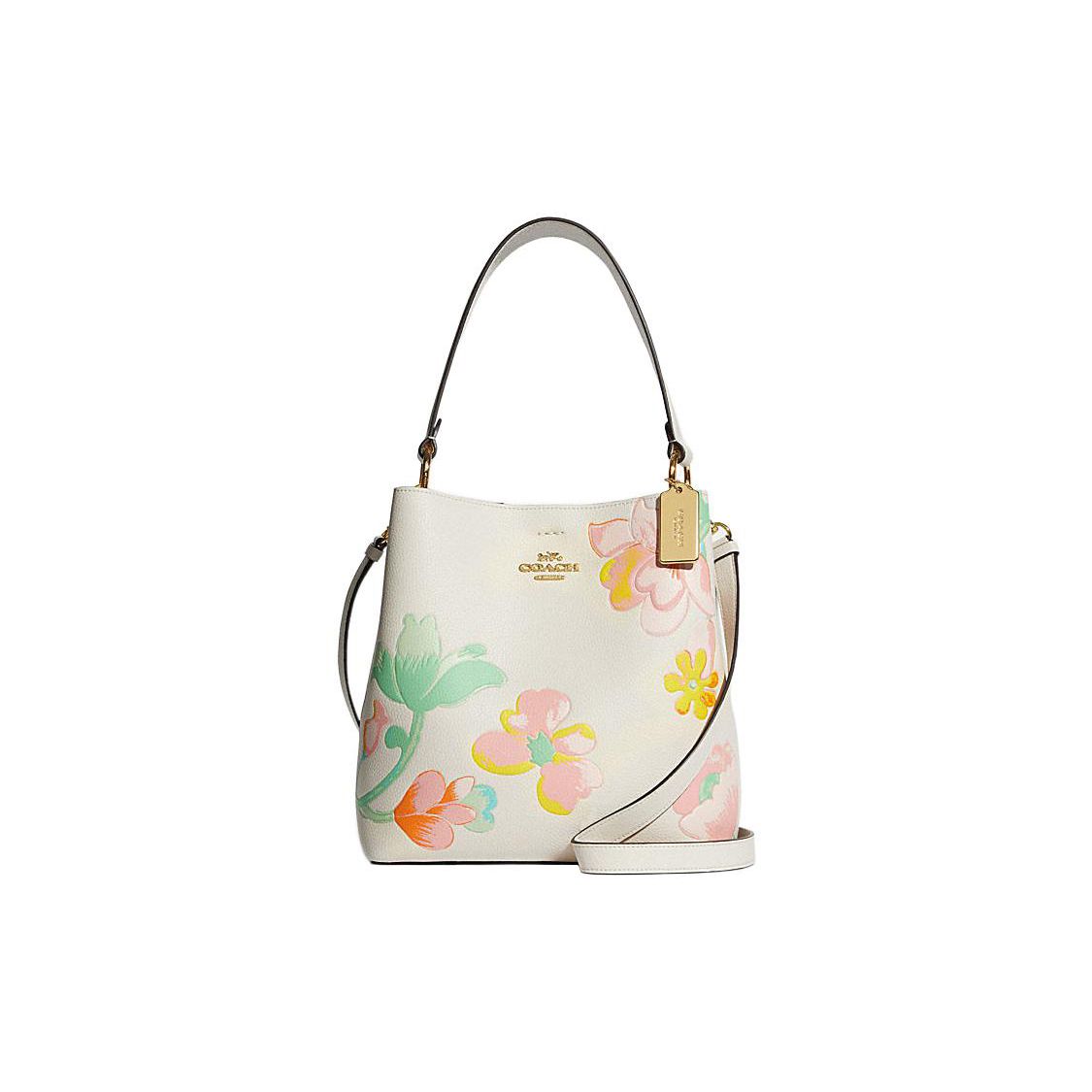 Coach Women's White Town Leather Zipper Compartment Cowhide Shoulder Tote Crossbody Bag Medium Bags C8609-Imcah