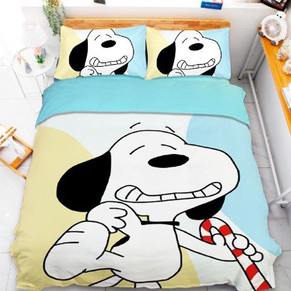 Cartoon Dog 3DPrint Exquisite Snoopy Bedding Set Duvet Cover Comforter Bed Youth Girls Boys Gift