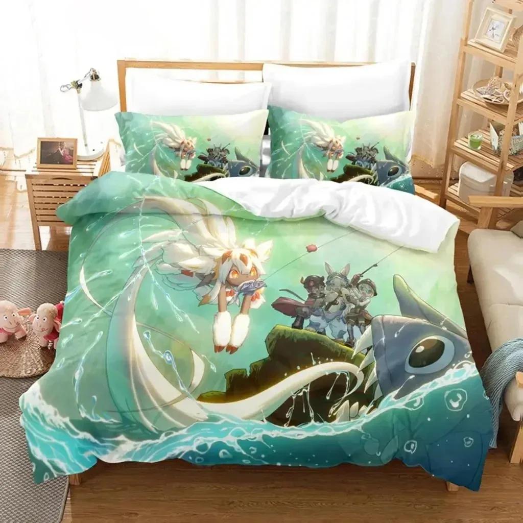 Anime Made In Abyss Bedding Set Boys Girls Twin Queen Size Duvet Cover Pillowcase Bed Boys Adult Fashion Home Textileextile