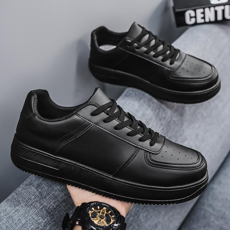 Black Men's Platform Sneakers All-match Breathable Height-enhancing Casual Shoes New Outdoor Fashion Skateboard Shoes Tenis 2025