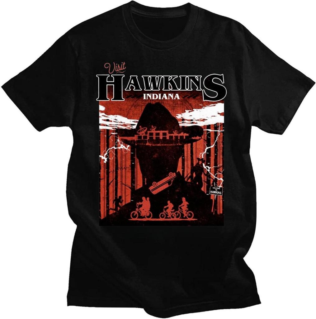 Printed Round Neck T-Shirt Stranger T-Shirt Herren Black - Hawkins 1983 Gs S-XXXL_-T-Shirt For WoM-En