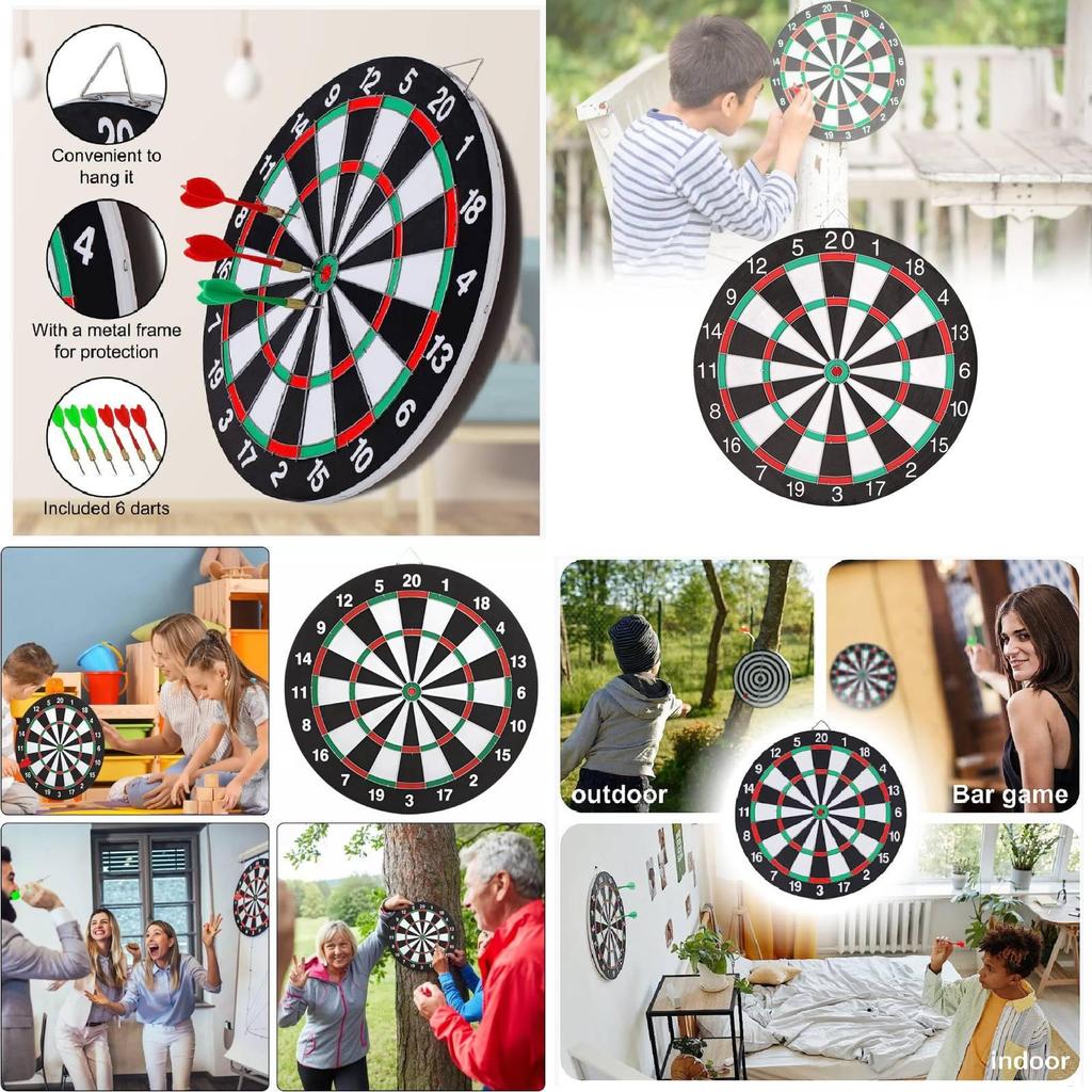 Durable 17 Inch Dartboard Set With High-quality Fiberglass Design For Outdoor Games