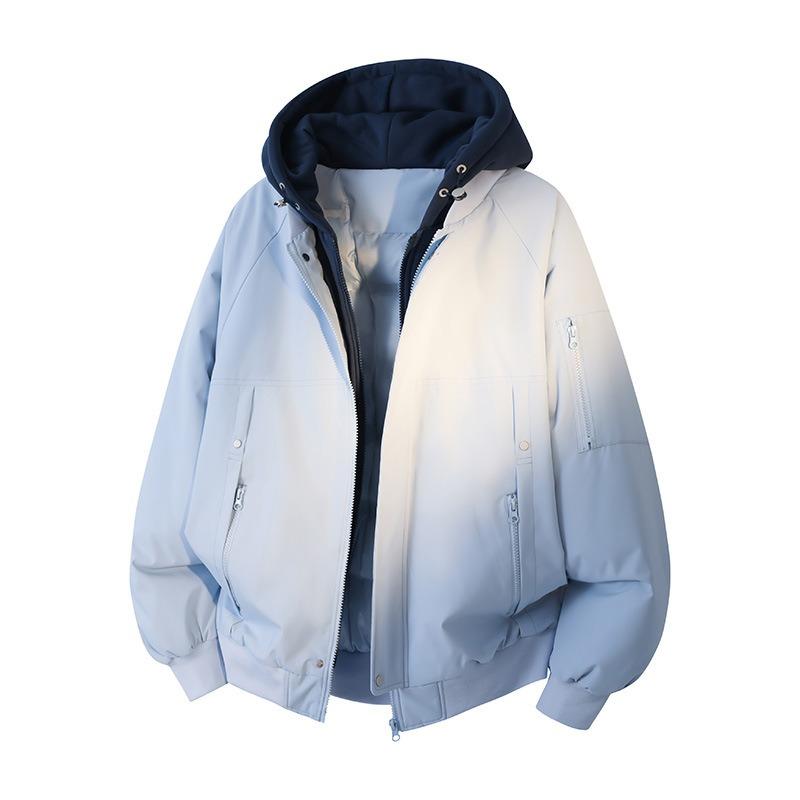 Giacca imbottita in cotone finto due pezzi da uomo per l'inverno, giacca imbottita in cotone larga, giacca ispessita, casual, versatile, giacca imbottita in cotone flow