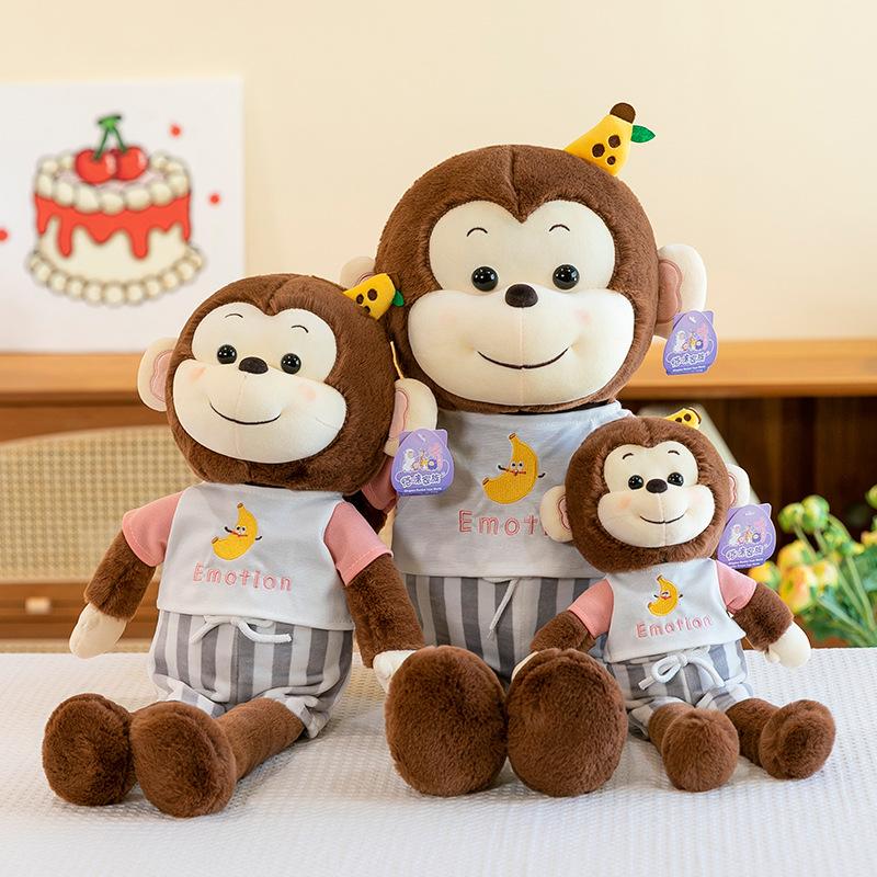 Banánová opice panenka plyšová hračka mikina panenka s dlouhýma nohama dětský dárek k narozeninám látková panenka