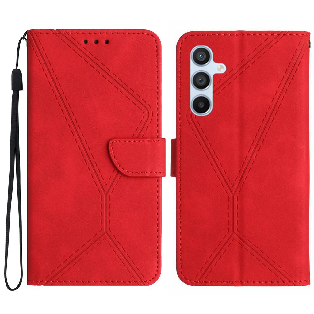 HT05 For Samsung Galaxy A16 5G/A16 4G Phone Case Skin-Touch Lines PU Leather Flip Cover
