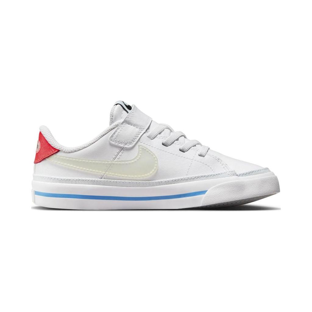 Nike Court Legacy Bequeme Rutschfeste Stoßdämpfung Low-Top Kinder Skateschuhe Kinder Sneaker Weiß Rot FB7777-100