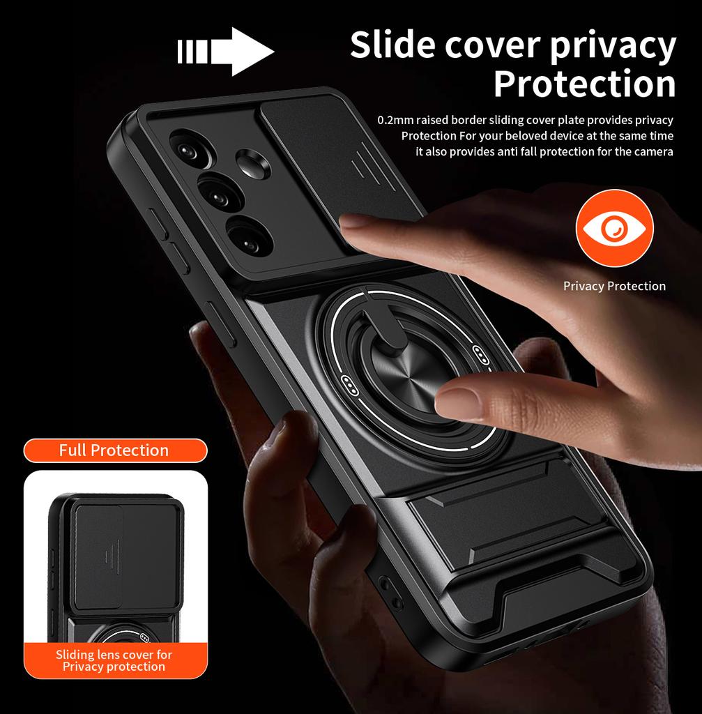 Phone Case for Samsung Galaxy A37 A57 A17 A07 A56 A36 A26 A16 A06 A05 A05S A55 A35 A15 Magnetic Holder Lens Protection Cover