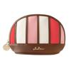 Clelia Cosmetic Pouch for Multicolor Stripe Bellezza Series [Clelia] Women, Shell-Shaped Pouch, CL-62210 (Cherry Plum)