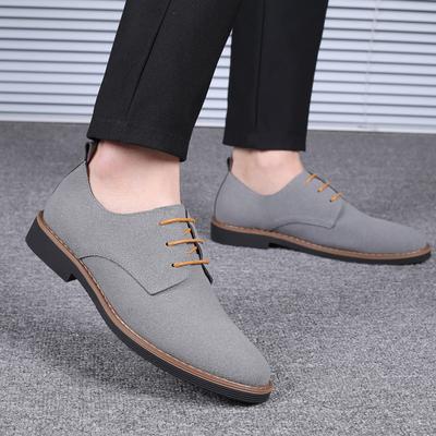 Fashion New Men Shoes Fashion Casual Business Gray Suede Classic Wingtip Laces Comfortable Gentleman Dress Oxford Shoes
