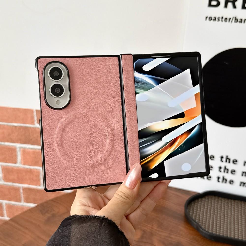 For Samsung Galaxy Z Fold 8 Wide Fashion Leather Phone Case Front Protection Film Hinge MagSafe Magnetic Hard Shell Back Cover