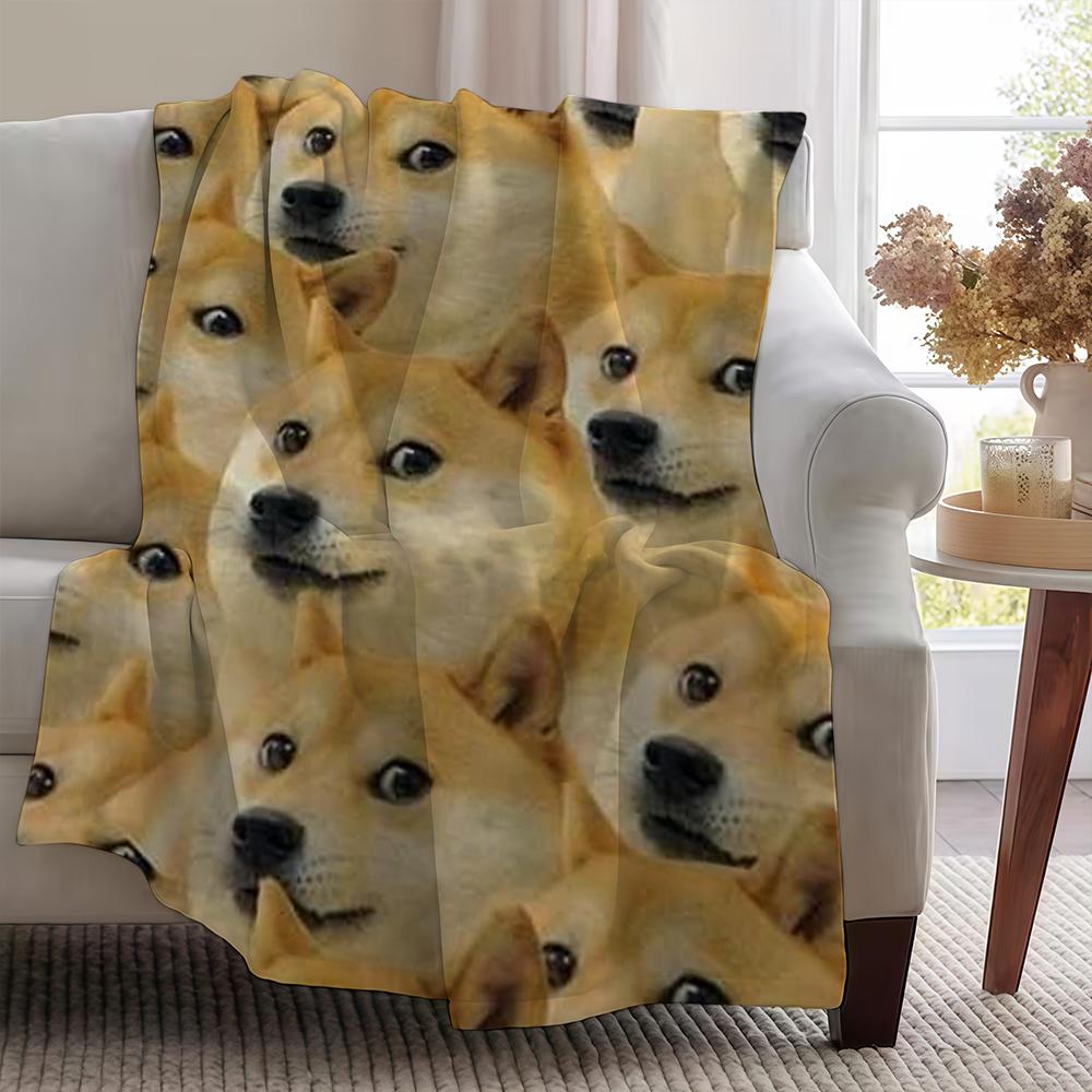 Blanket Throw Super Cosy Plush Living Room Sofa Cheems Doge Couch Funny Childish Birthday Gifts