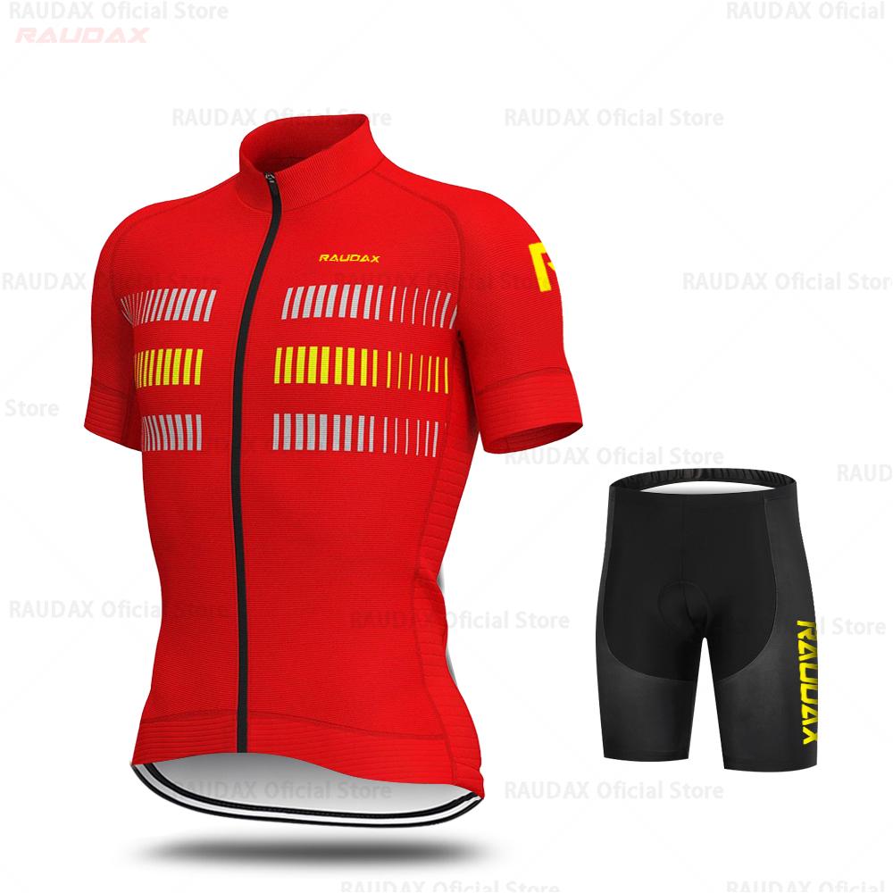 Team Raudax Cycling Clothing MTB Cycling Bib Shorts Bike Jerseys Triathlon Ropa Ciclismo 2026 Summer Breathable Cycling Suit Set